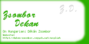 zsombor dekan business card