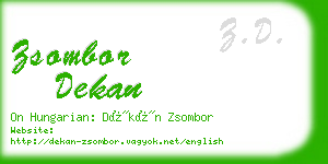 zsombor dekan business card